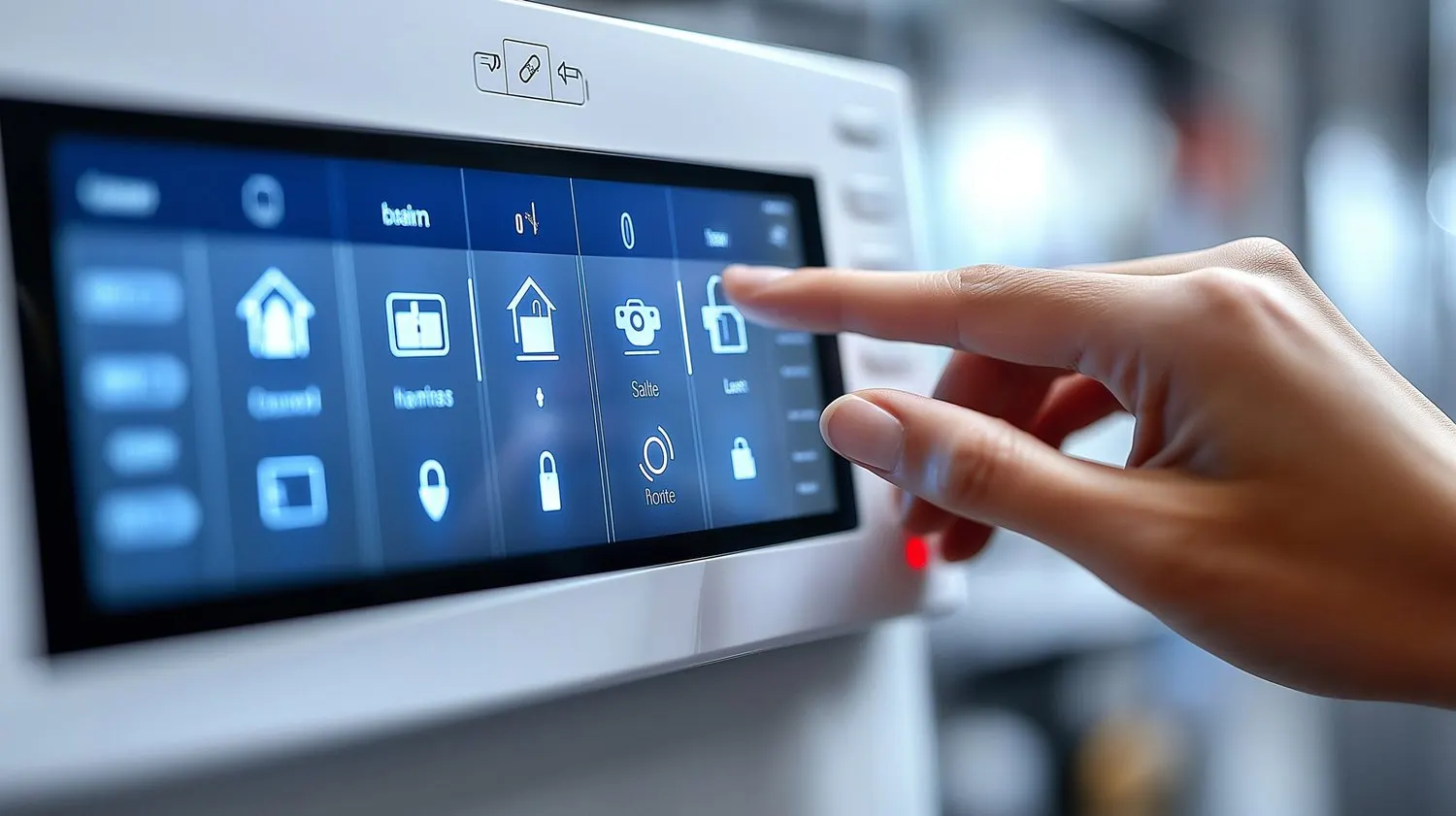 Hand tapping a security system touchscreen